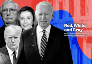 A collage of political figures with the caption " red, white and gray ".